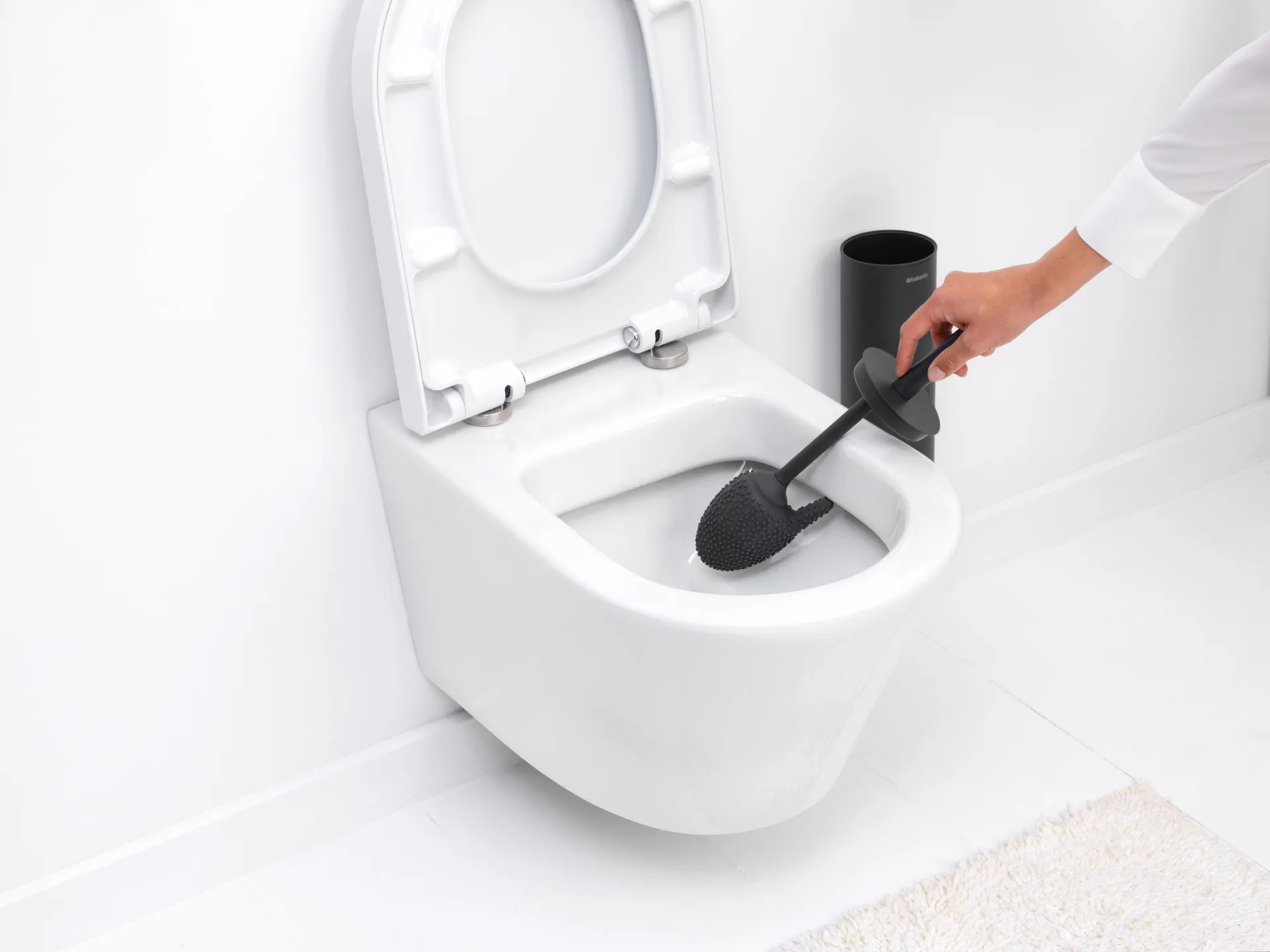 MindSet Toalettborste med Hållare, Mineral Infinite Grey, silikon Brabantia