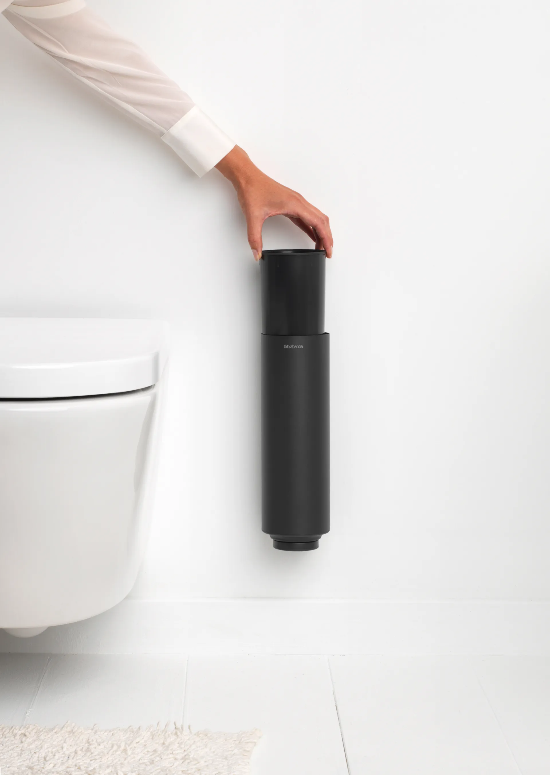 MindSet Toalettborste med Hållare, Mineral Infinite Grey, silikon Brabantia