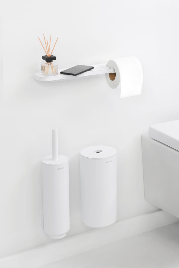 MindSet Toalettpappershållare med Hylla - Mineral Fresh White - Brabantia