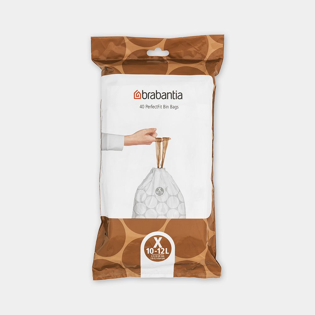 Brabantia PerfectFit avfallspåsar X 10-12 l | Skandinavisk Design | Pedalhinkar | Vit