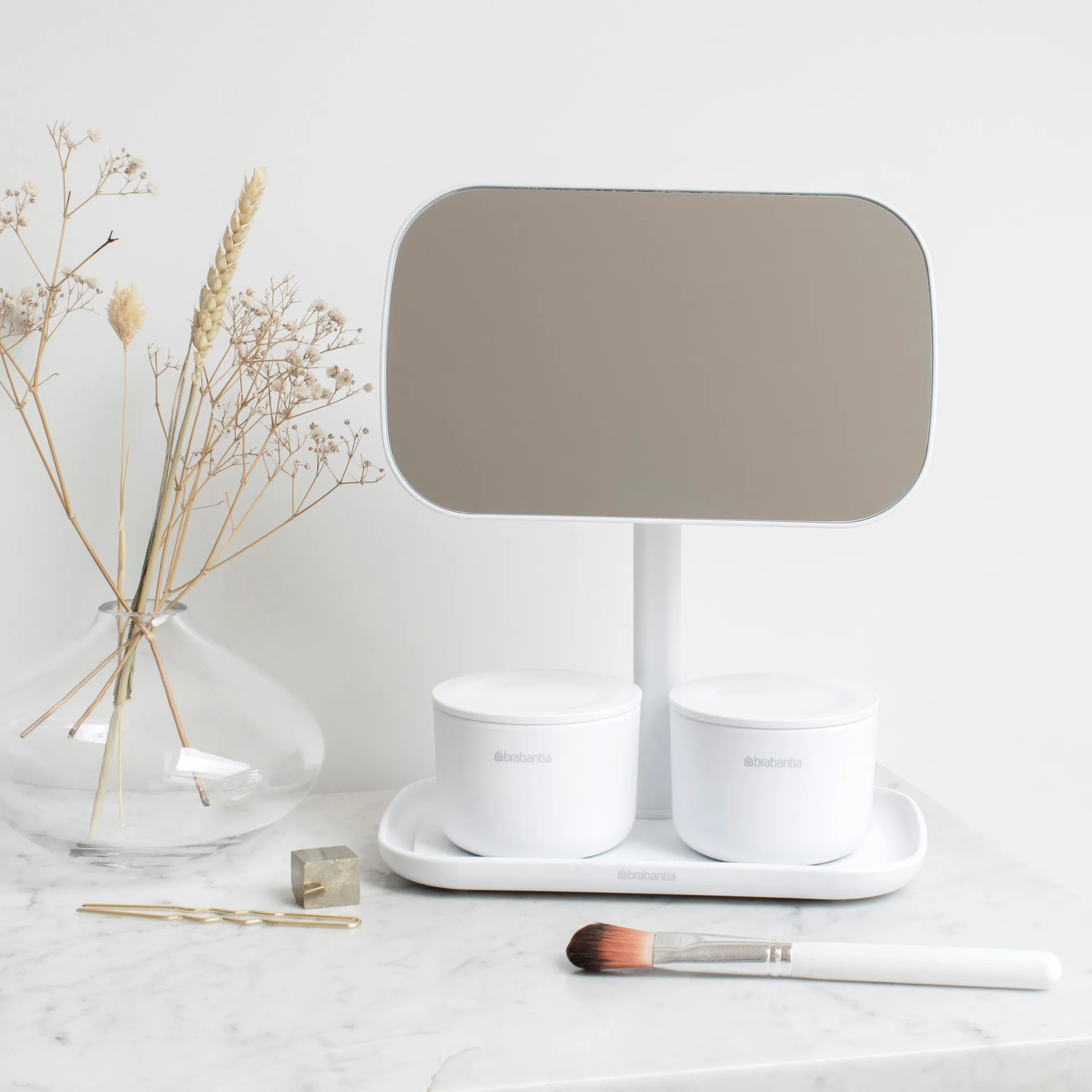 ReNew spegel med förvaringsbricka, Vit Brabantia