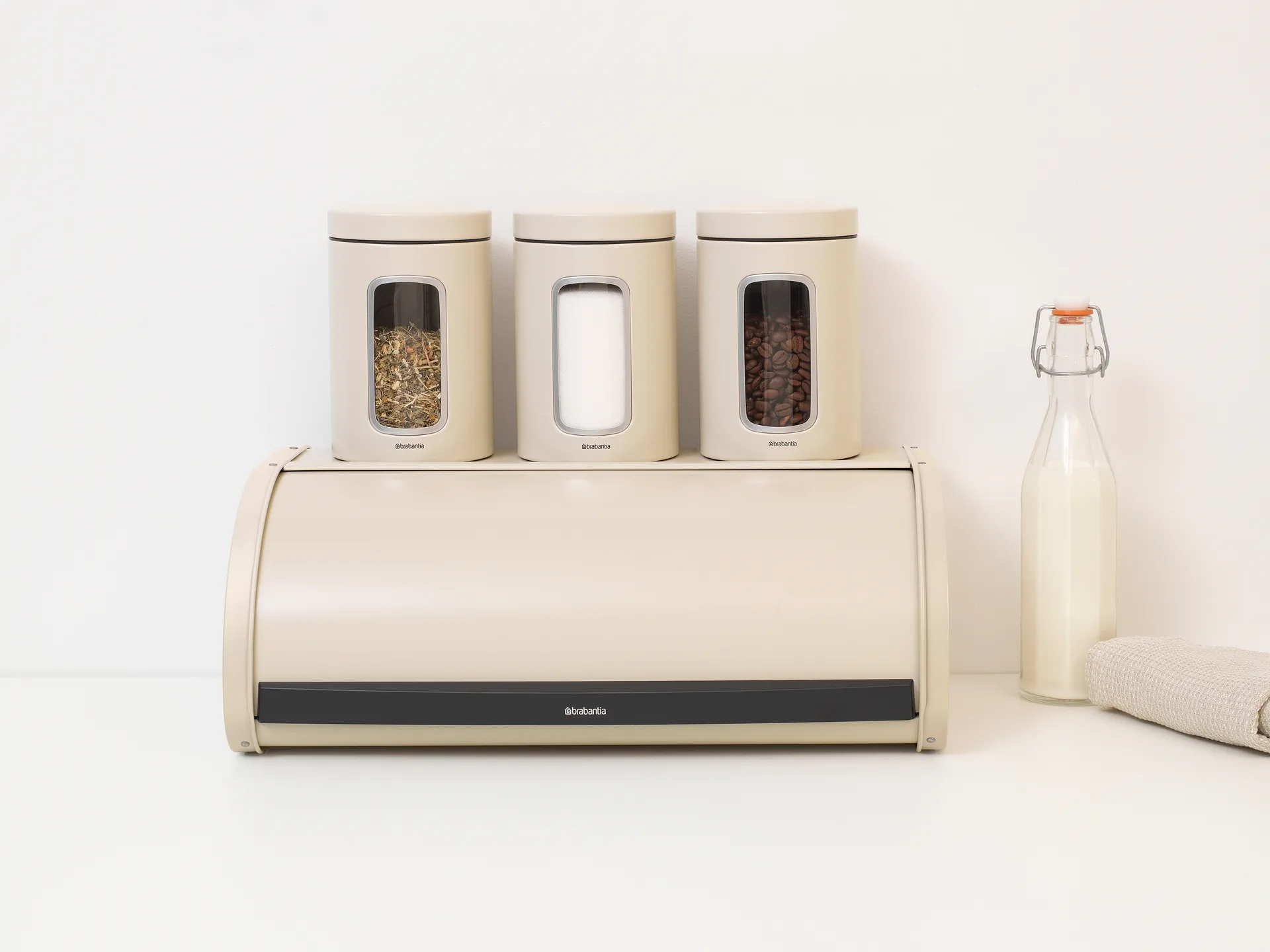 Roll Top brödlåda large, Soft beige Brabantia