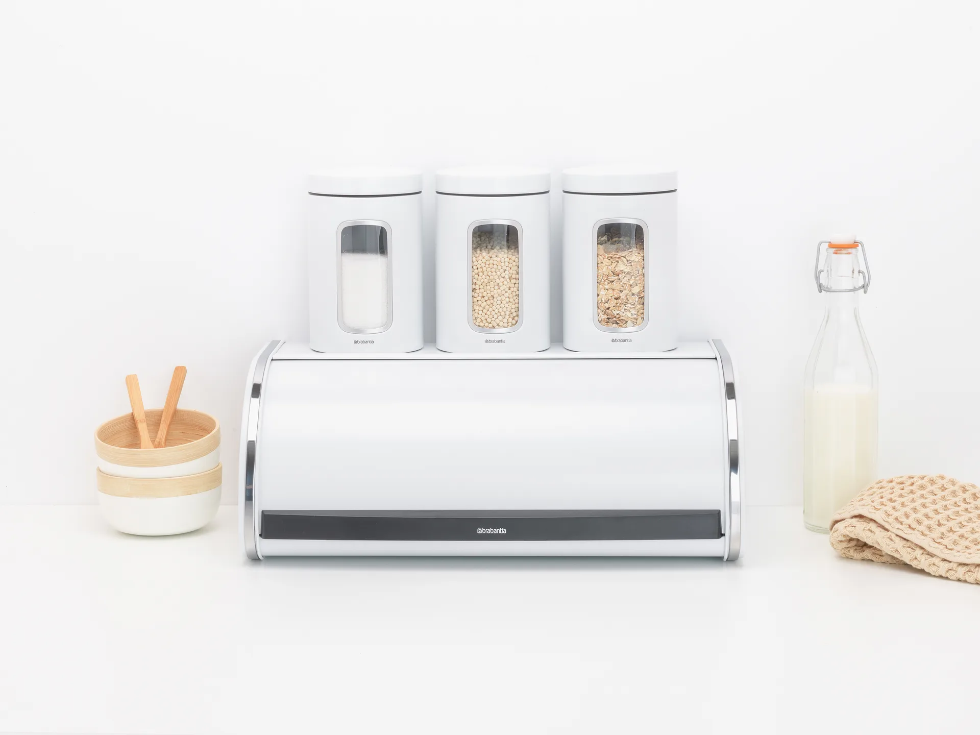 Roll Top brödlåda large, Vit Brabantia