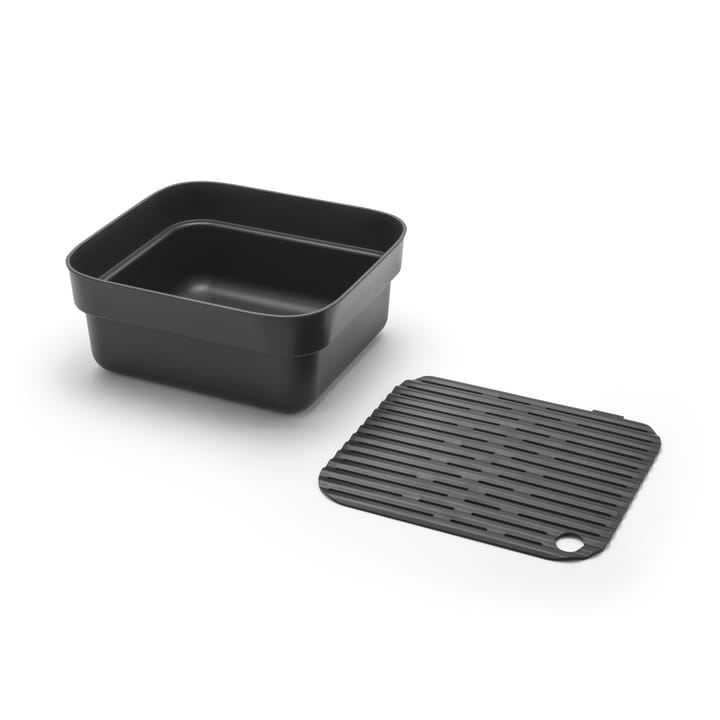 Sinkside diskbalja med torkbricka 34x37 cm, Mörkgrå Brabantia
