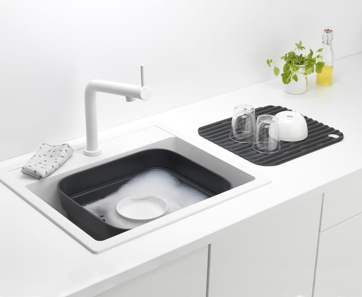 Sinkside diskbalja med torkbricka 34x37 cm, Mörkgrå Brabantia