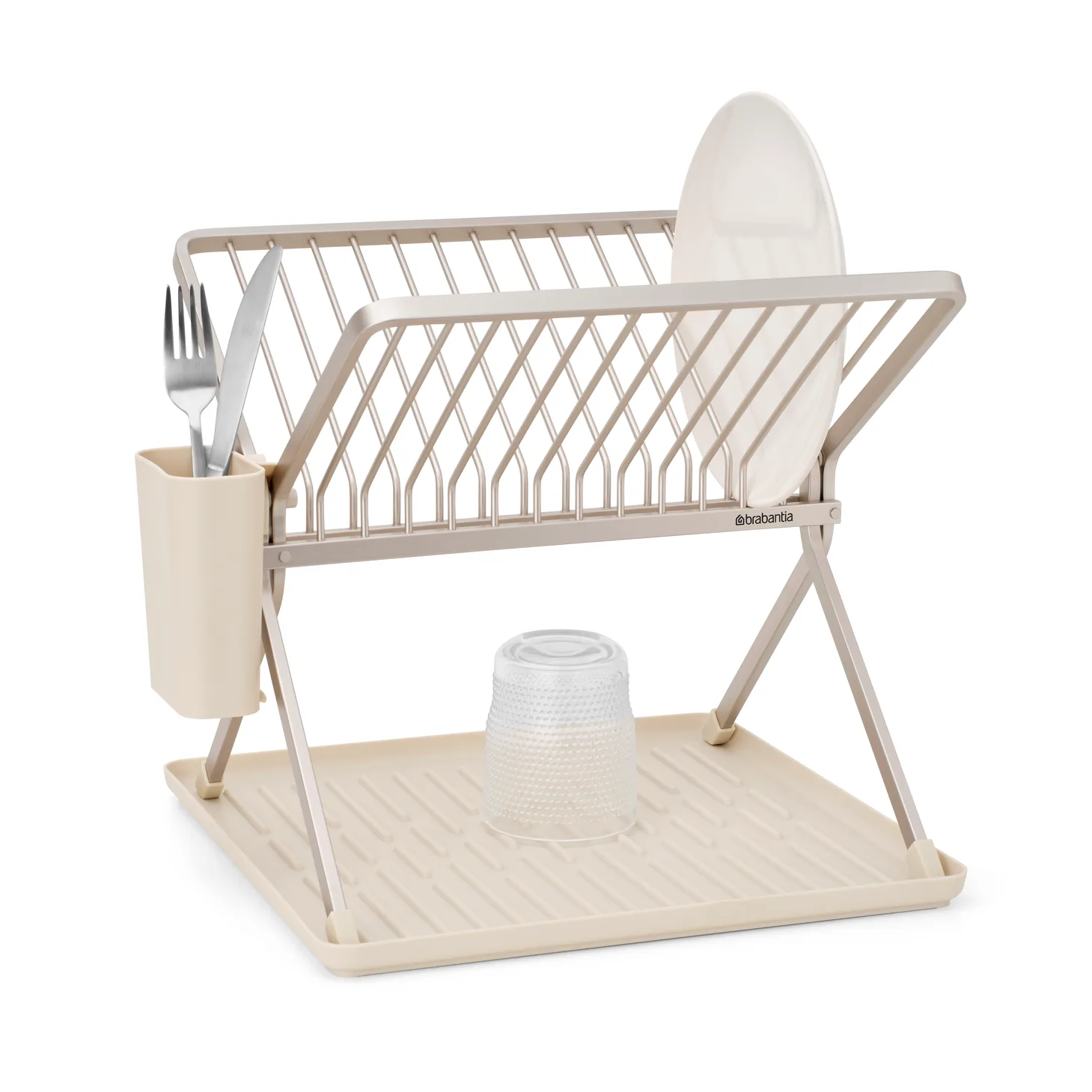 Sinkside hopfällbart diskställ 37 cm, Soft Beige Brabantia