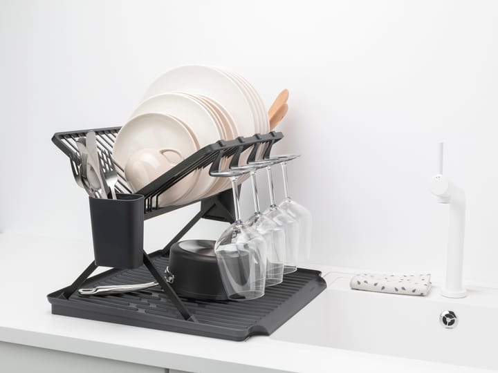 Sinkside hopfällbart diskställ 51 cm, Mörkgrå Brabantia