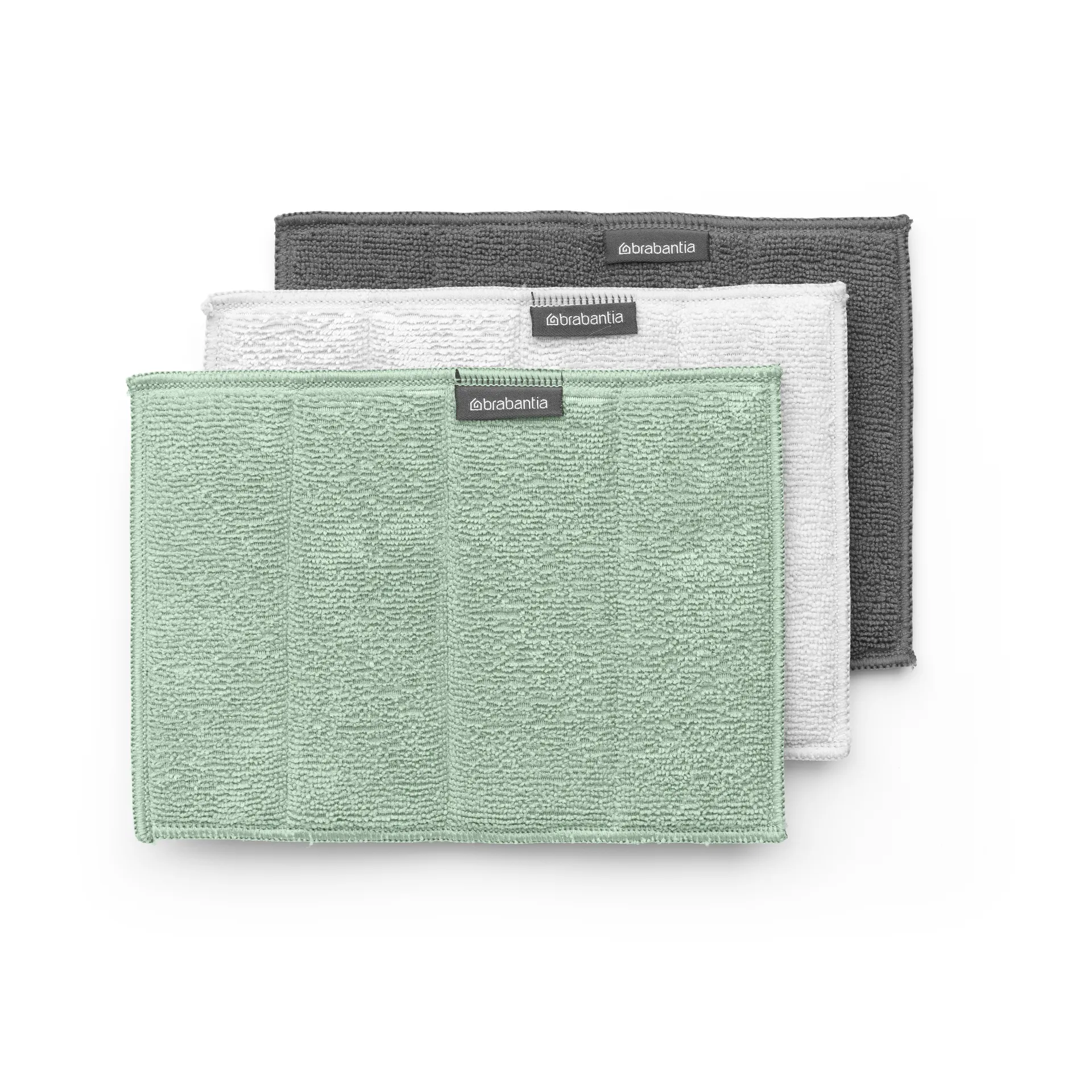 Sinkside rengöringssvamp mikrofiber 3-pack, Jade green Brabantia