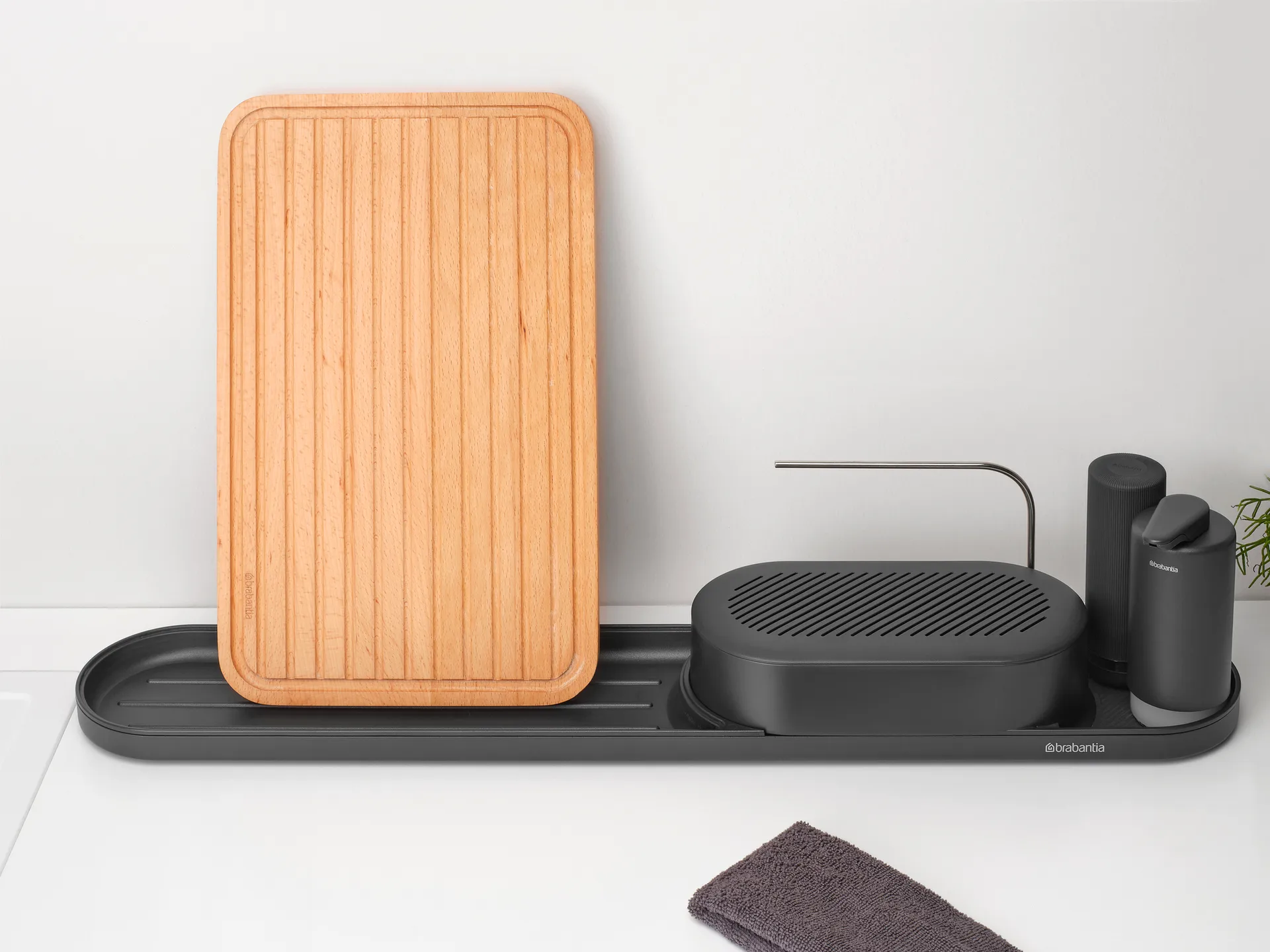 SinkStyle diskbänksorganiserare set 4 delar, Mineral Infinite Grey Brabantia