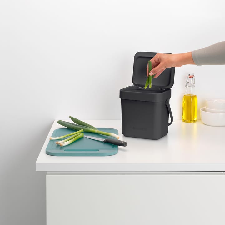 Sort & Go avfallshink 3 L, Grå Brabantia