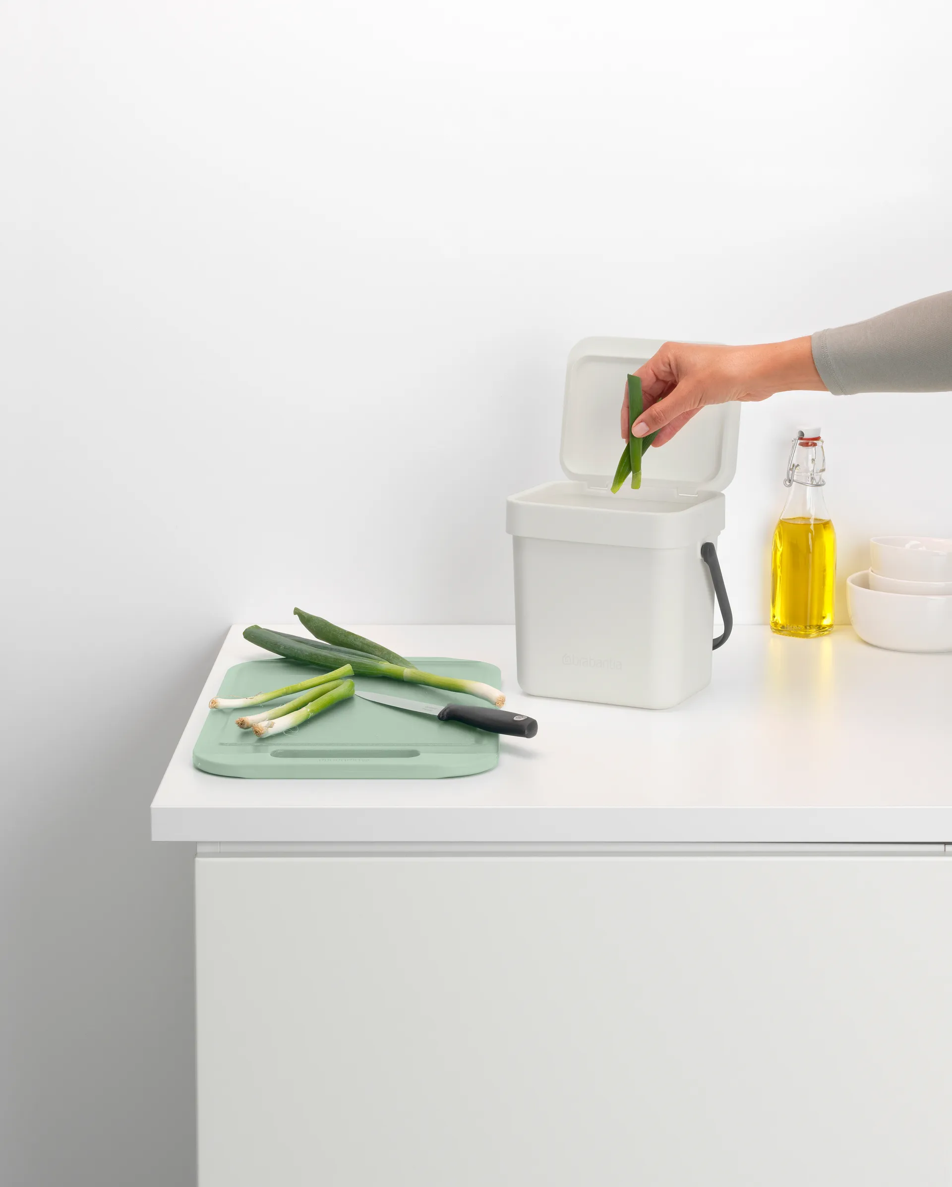 Sort & Go avfallshink 3 L, Ljusgrå Brabantia