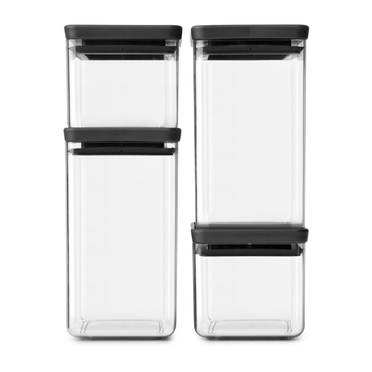 Brabantia TASTY+ fyrkantig förvaringsburk set Mörkgrå