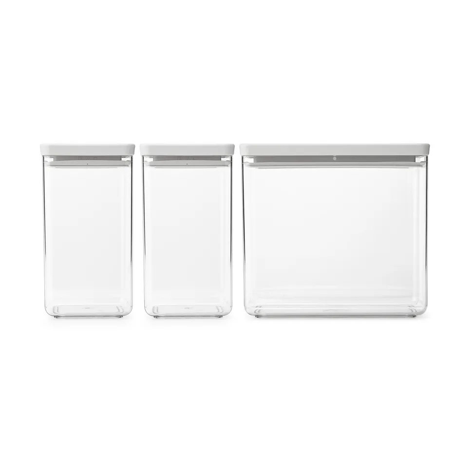 Brabantia TASTY+ stapelbar burk 3 delar 2x1,6 L+3,5L Ljusgrå