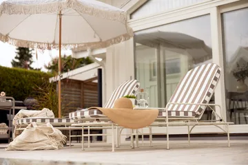 Arts vilsäng 196x96 cm - Soft White-beige stripes - Brafab