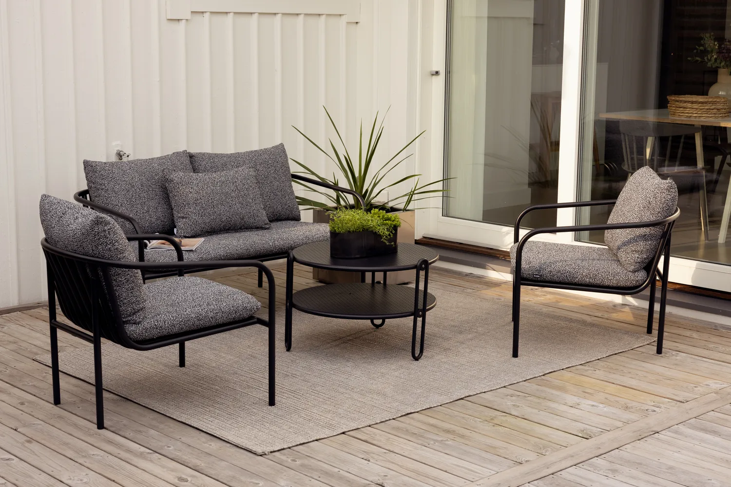 Bendt soffa, Svart-teddy ant, 2-sits Brafab