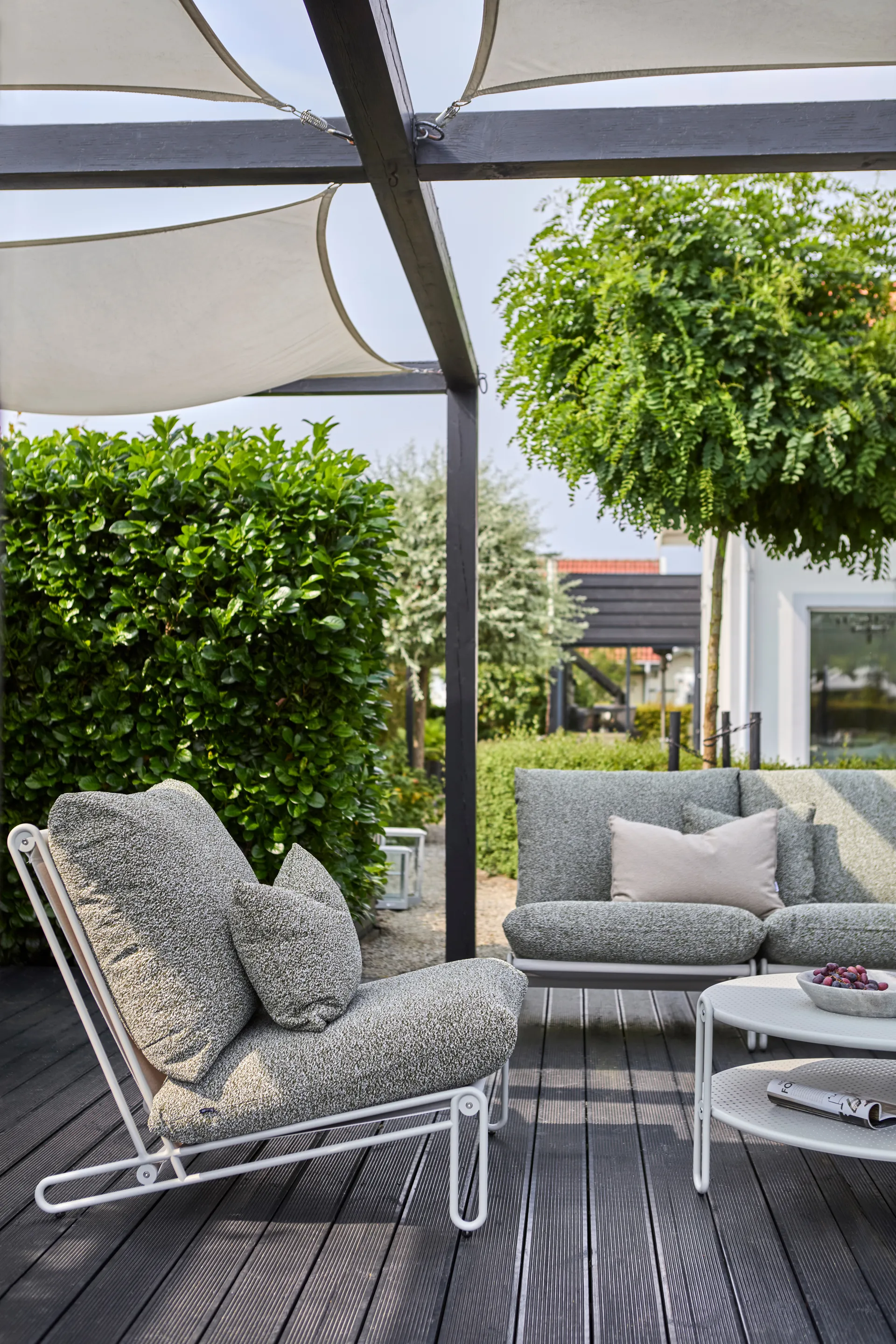 Blixt loungefåtölj, Light grey-teddy verde Brafab