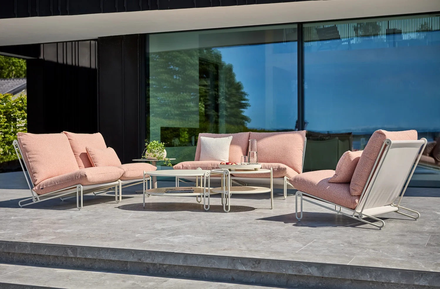 Blixt loungefåtölj, Pearl white-teddy orange Brafab