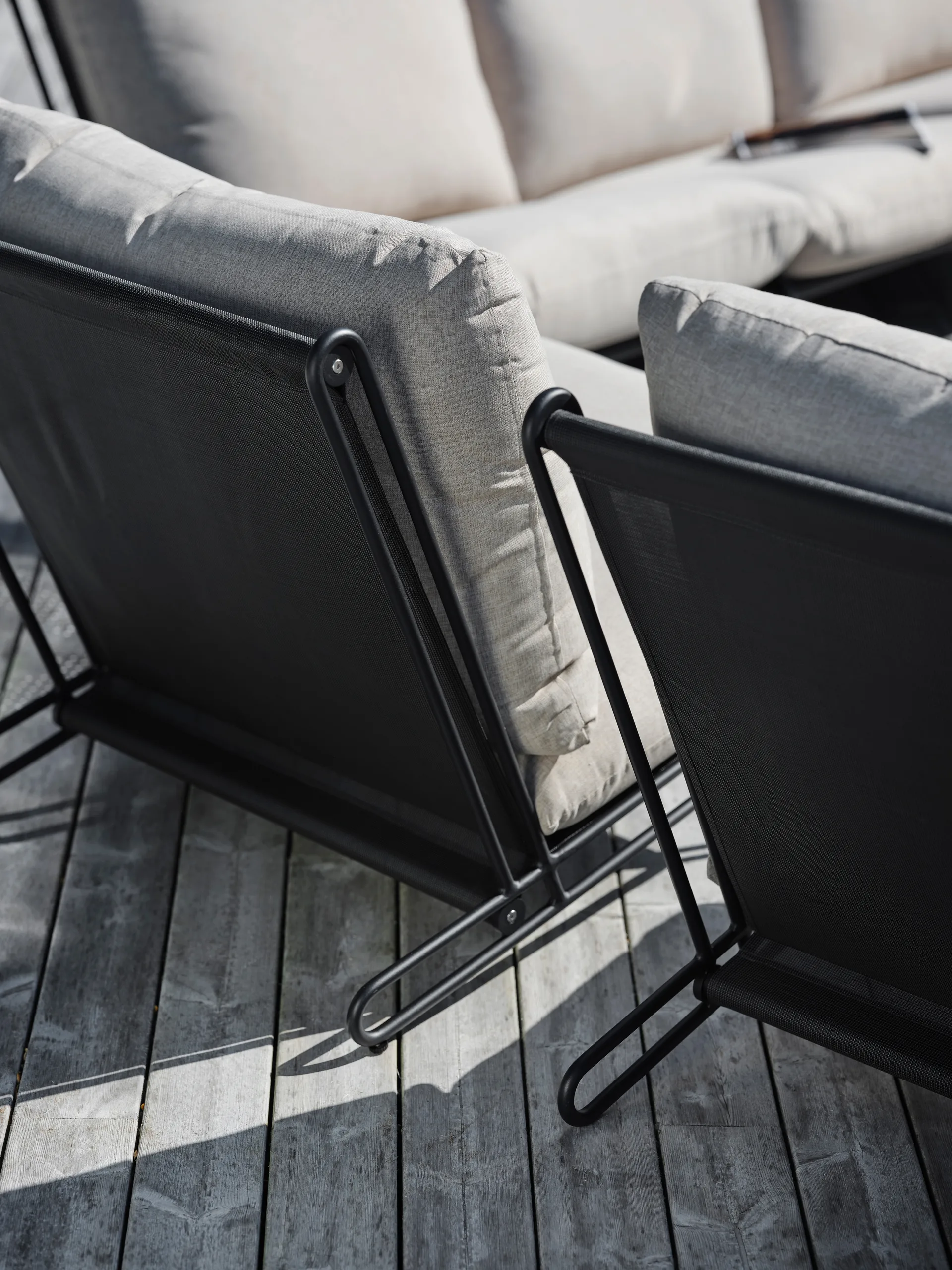 Blixt loungefåtölj, Svart-sky grey Brafab