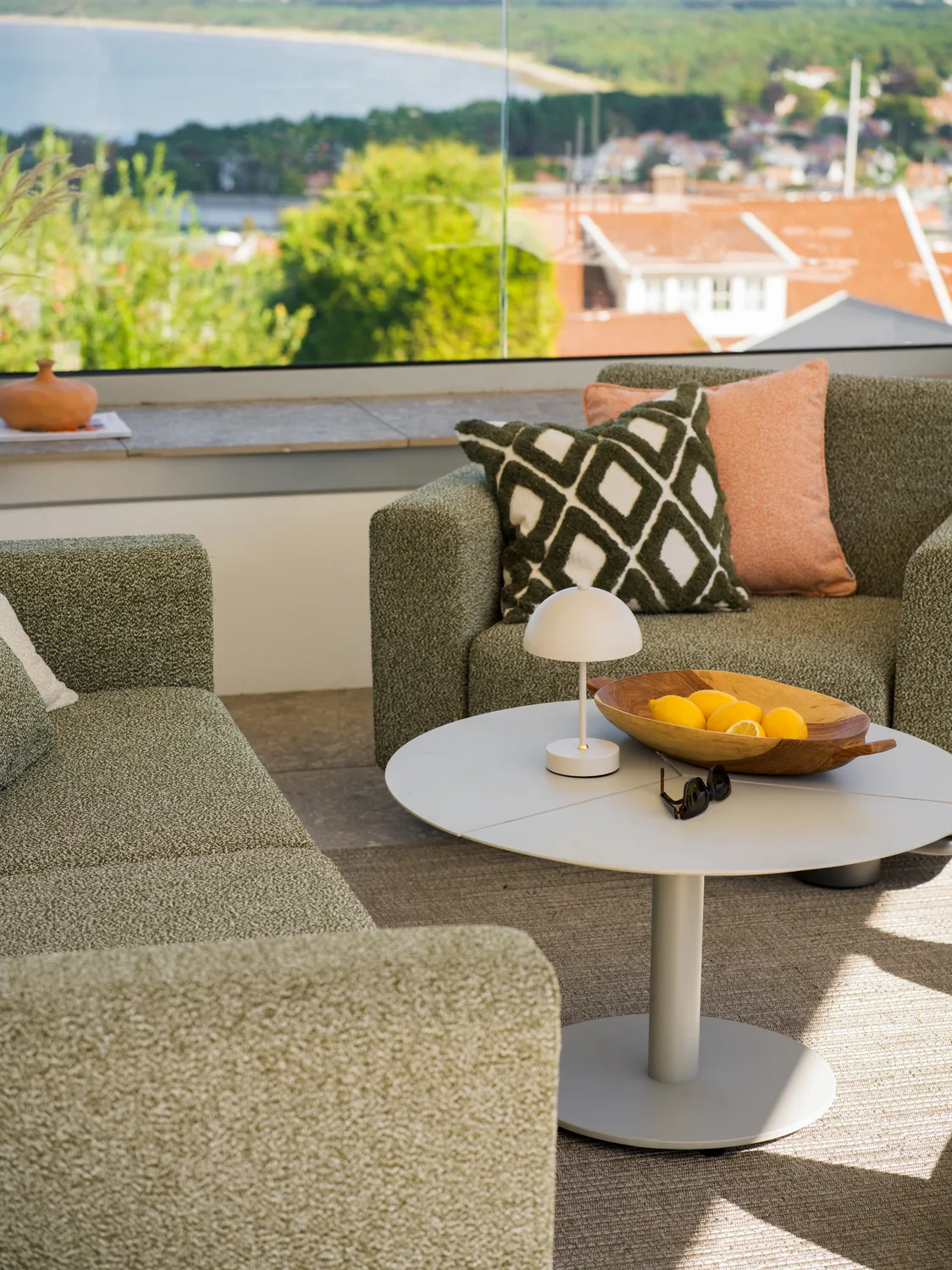 Bolster soffa, Antracit-teddy verde, 2,5-sits Brafab