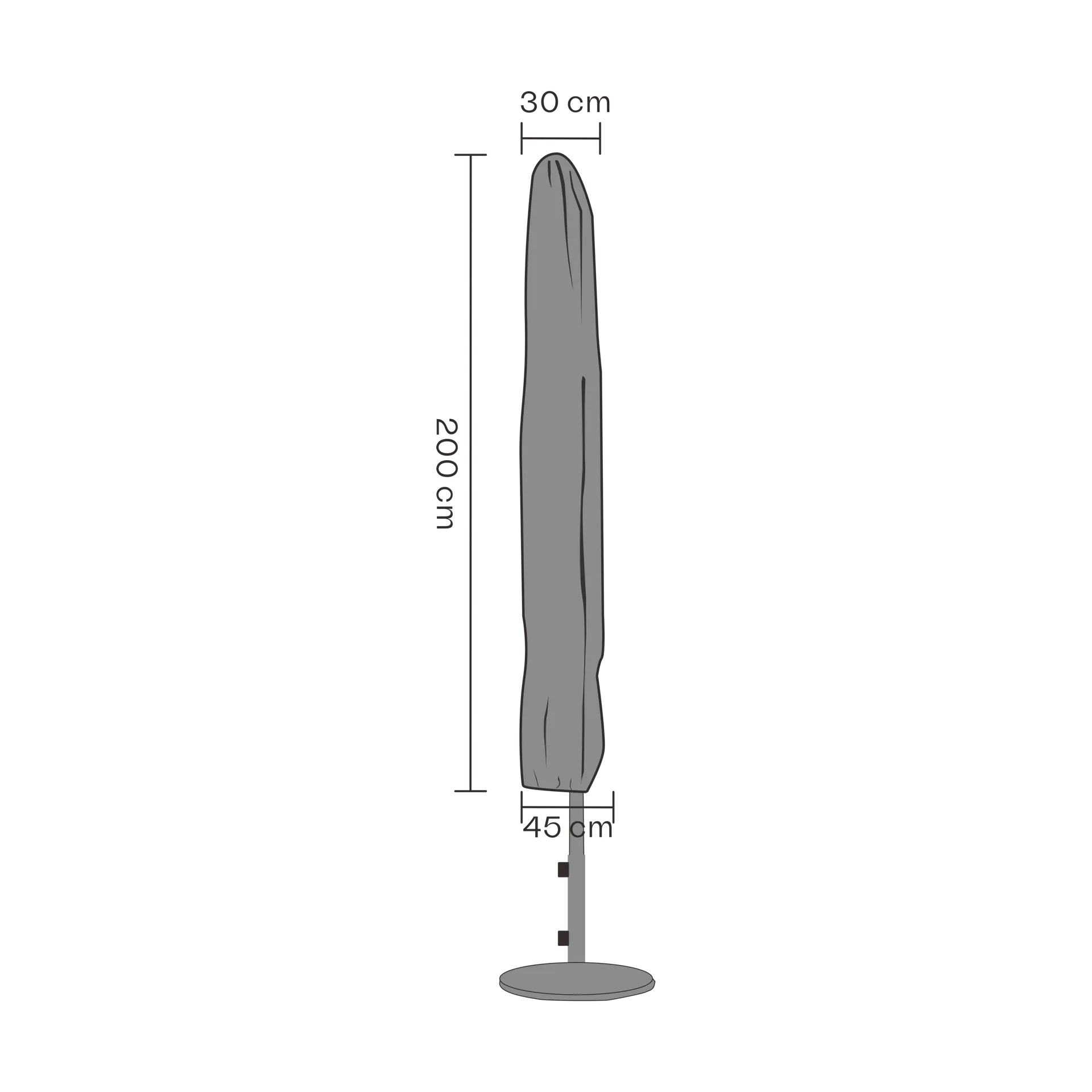 Brafab möbelskydd parasoll, Svart 200 cm Brafab
