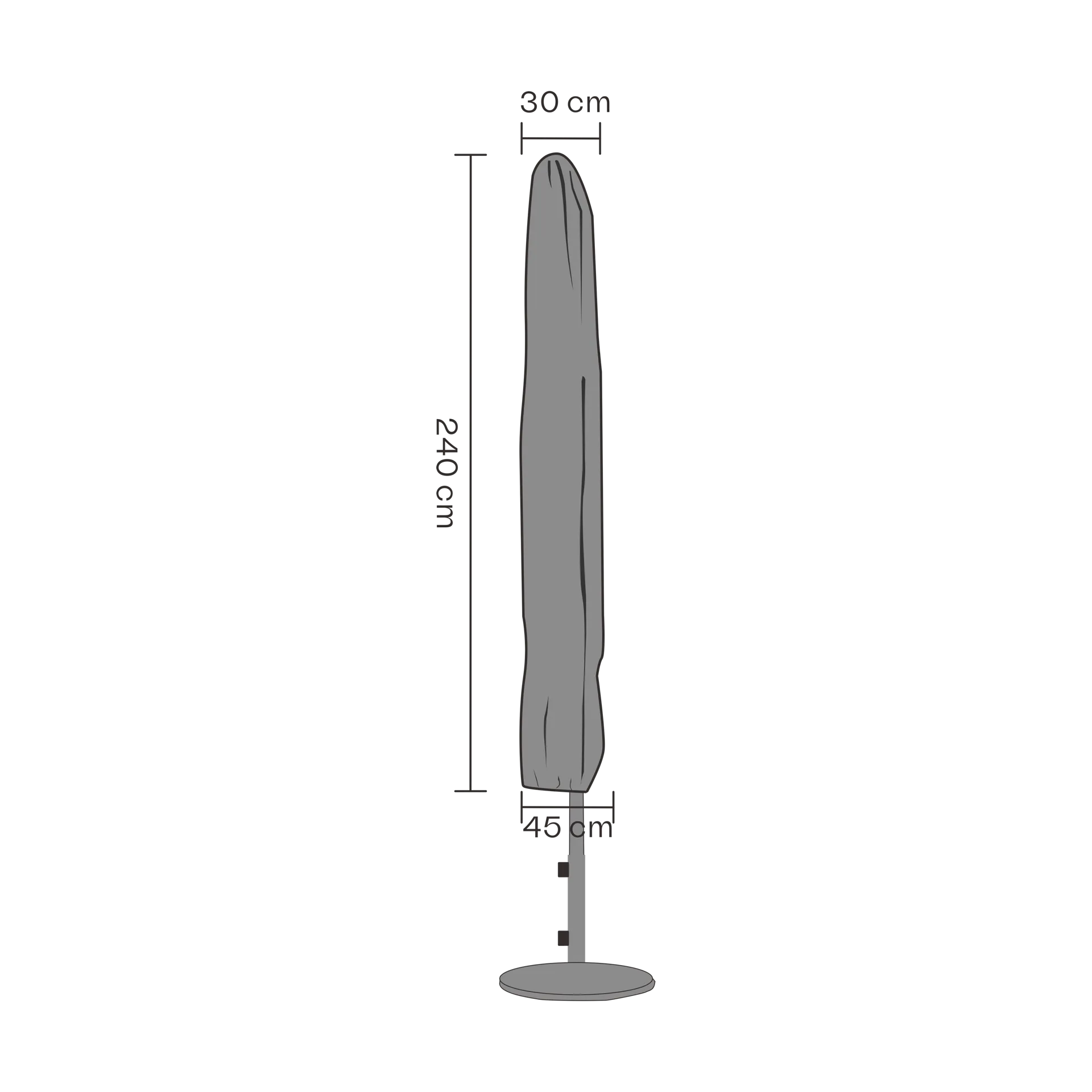 Brafab möbelskydd parasoll, Svart 240 cm Brafab