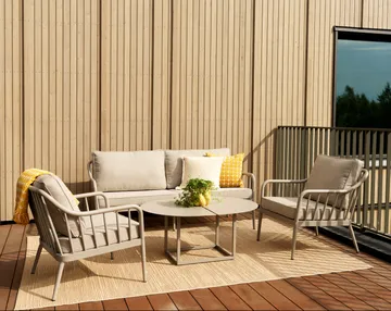 Coleville soffa - Khaki-burlap beige, 3-sits - Brafab