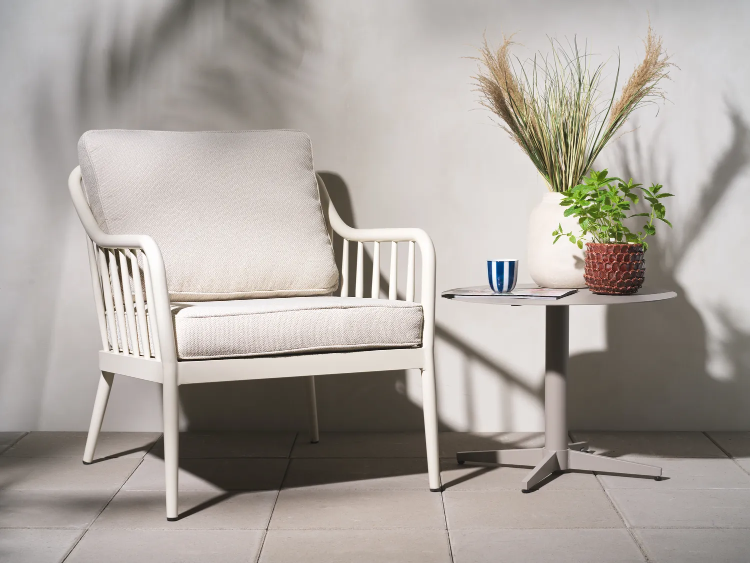 Collier fåtölj, Pearl white-teddy beige Brafab