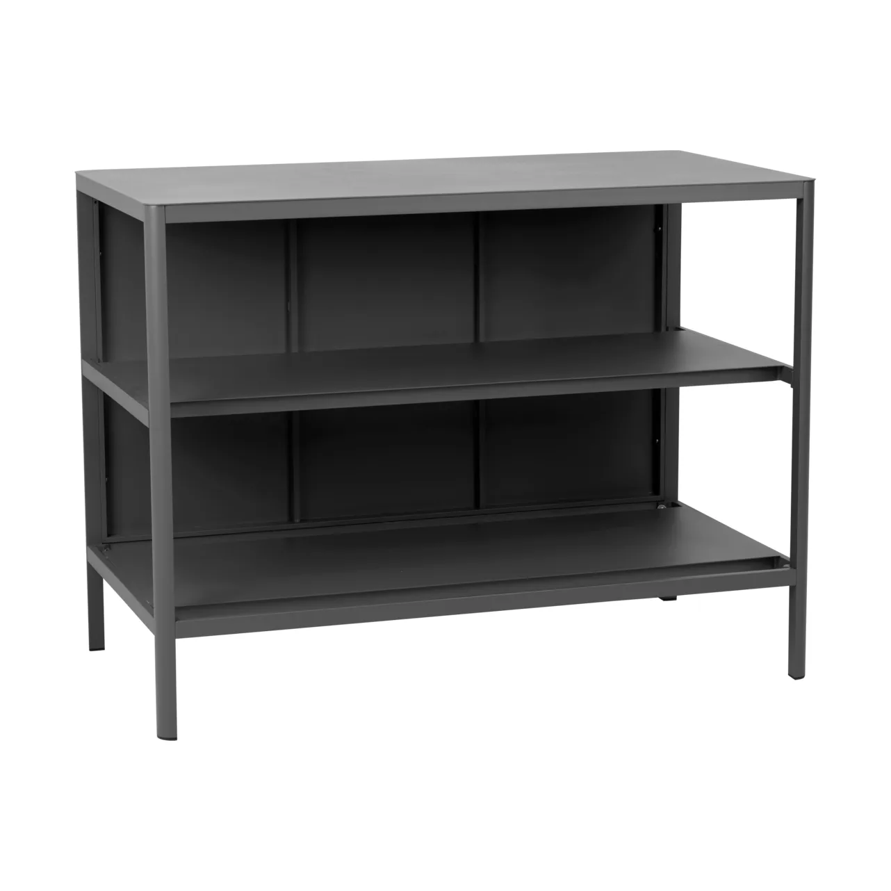 Kelia utekök bänk med hyllor, Antracit, 121x91x64 cm Brafab