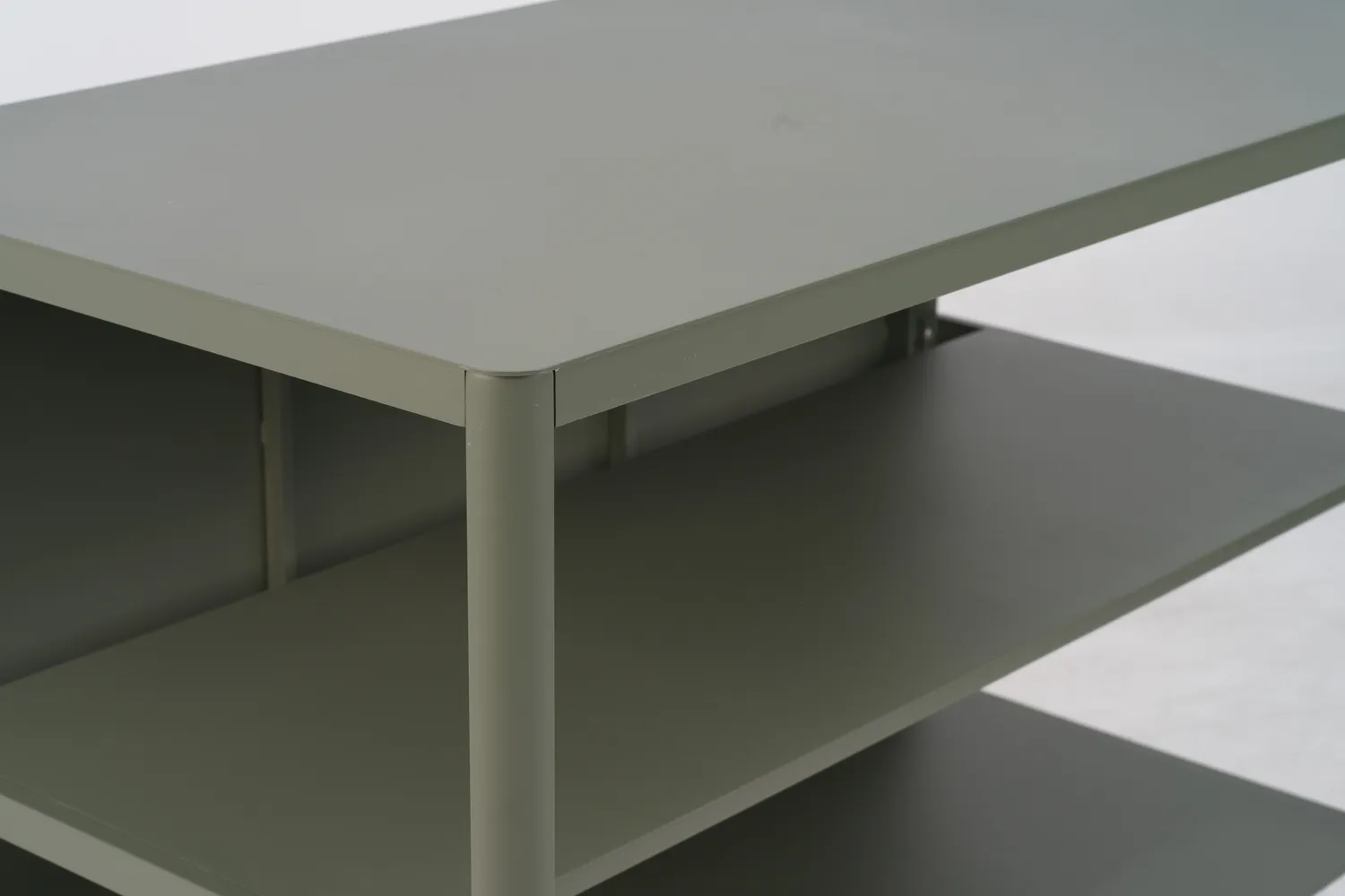 Kelia utekök bänk med hyllor, Nordic green, 121x91x64 cm Brafab