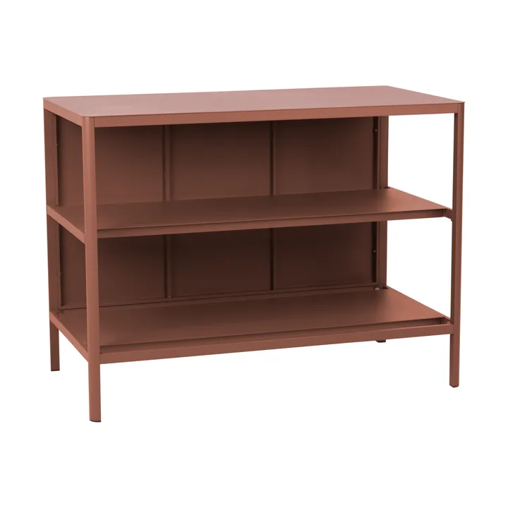 Kelia utekök bänk med hyllor - Zin red, 121x91x64 cm - Brafab