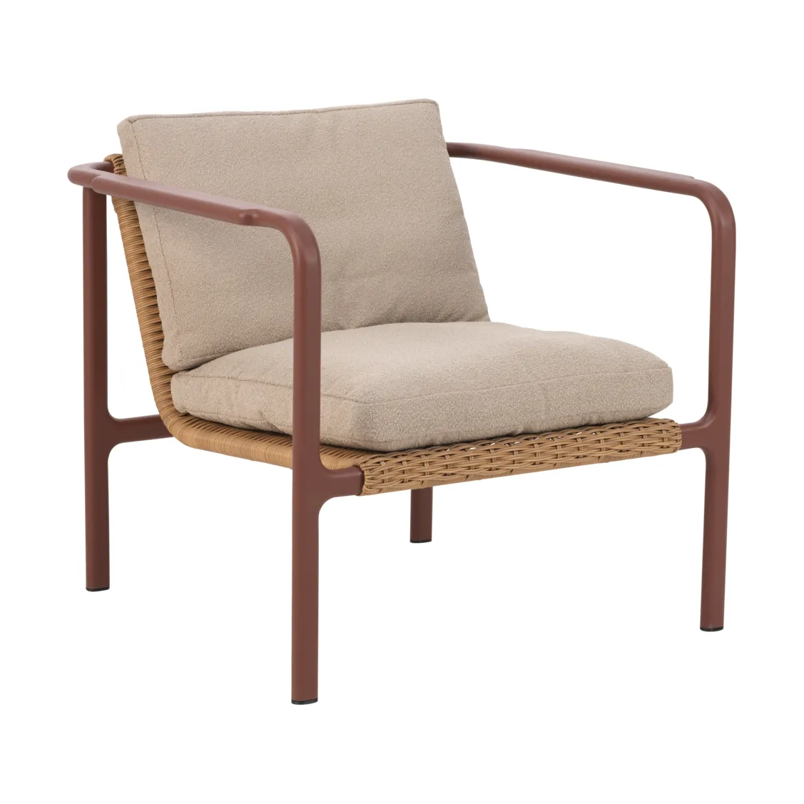 Motty fåtölj, Zin red-teddy beige Brafab