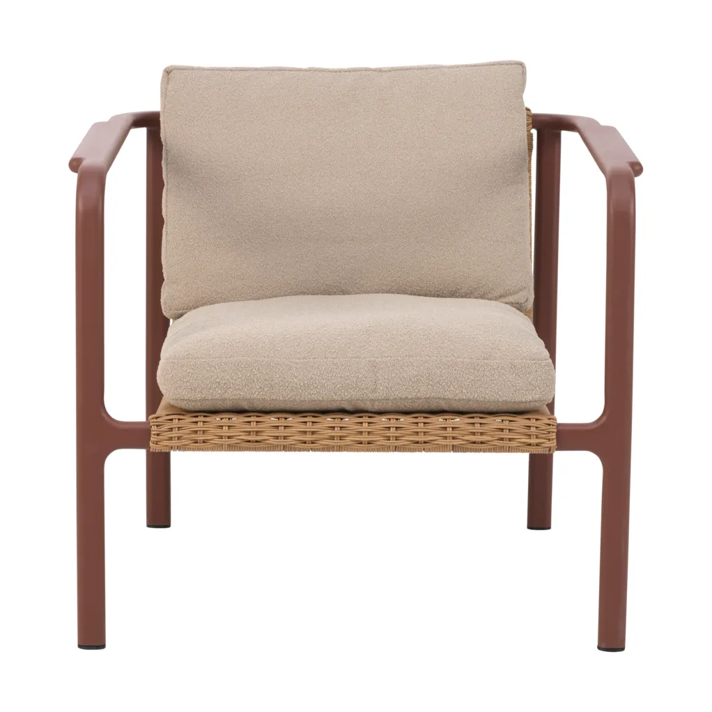 Motty fåtölj, Zin red-teddy beige Brafab