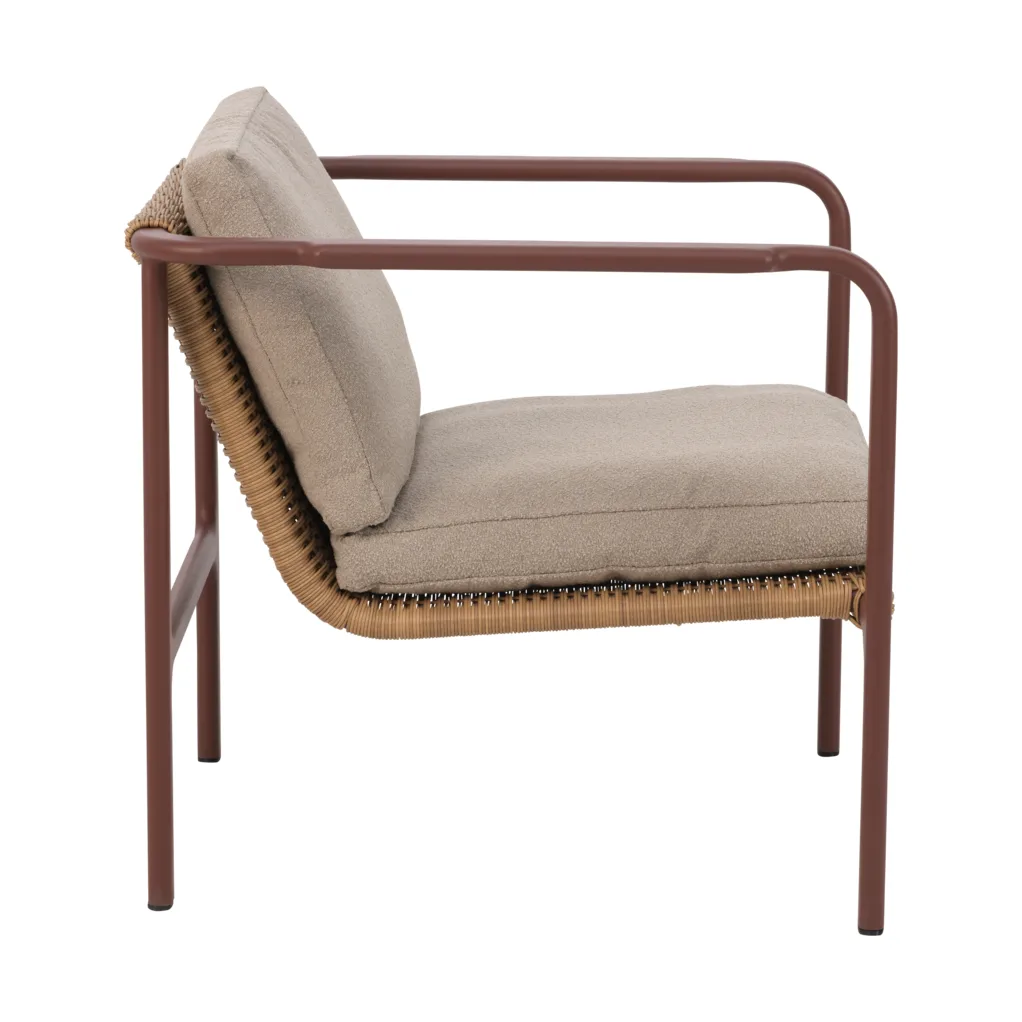 Motty fåtölj, Zin red-teddy beige Brafab