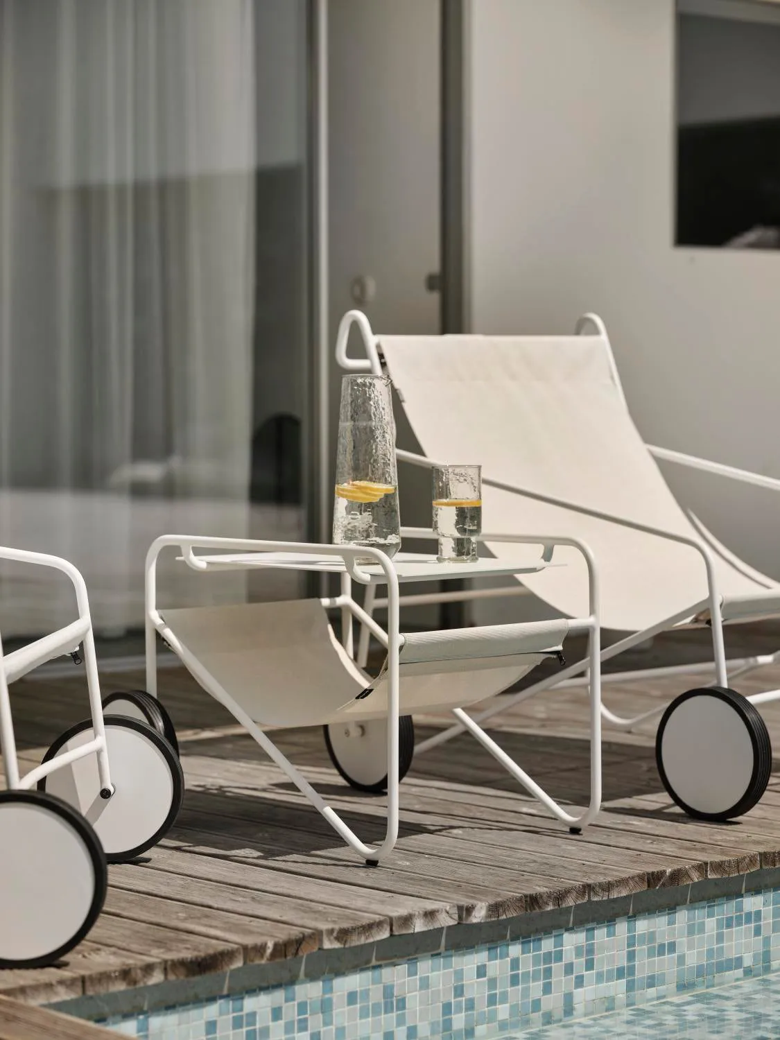 Poul Table sidobord, White-off white, 72x44 cm Brafab