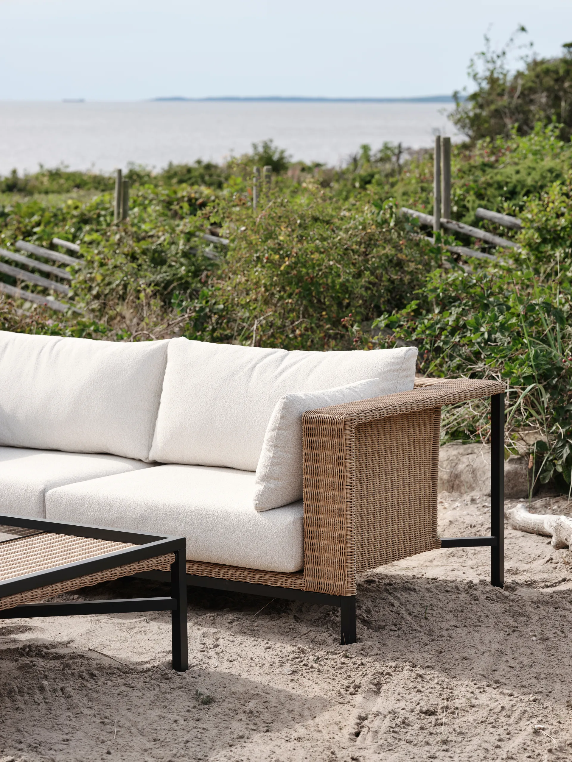 Shell soffa, Teddy rice-svart Brafab