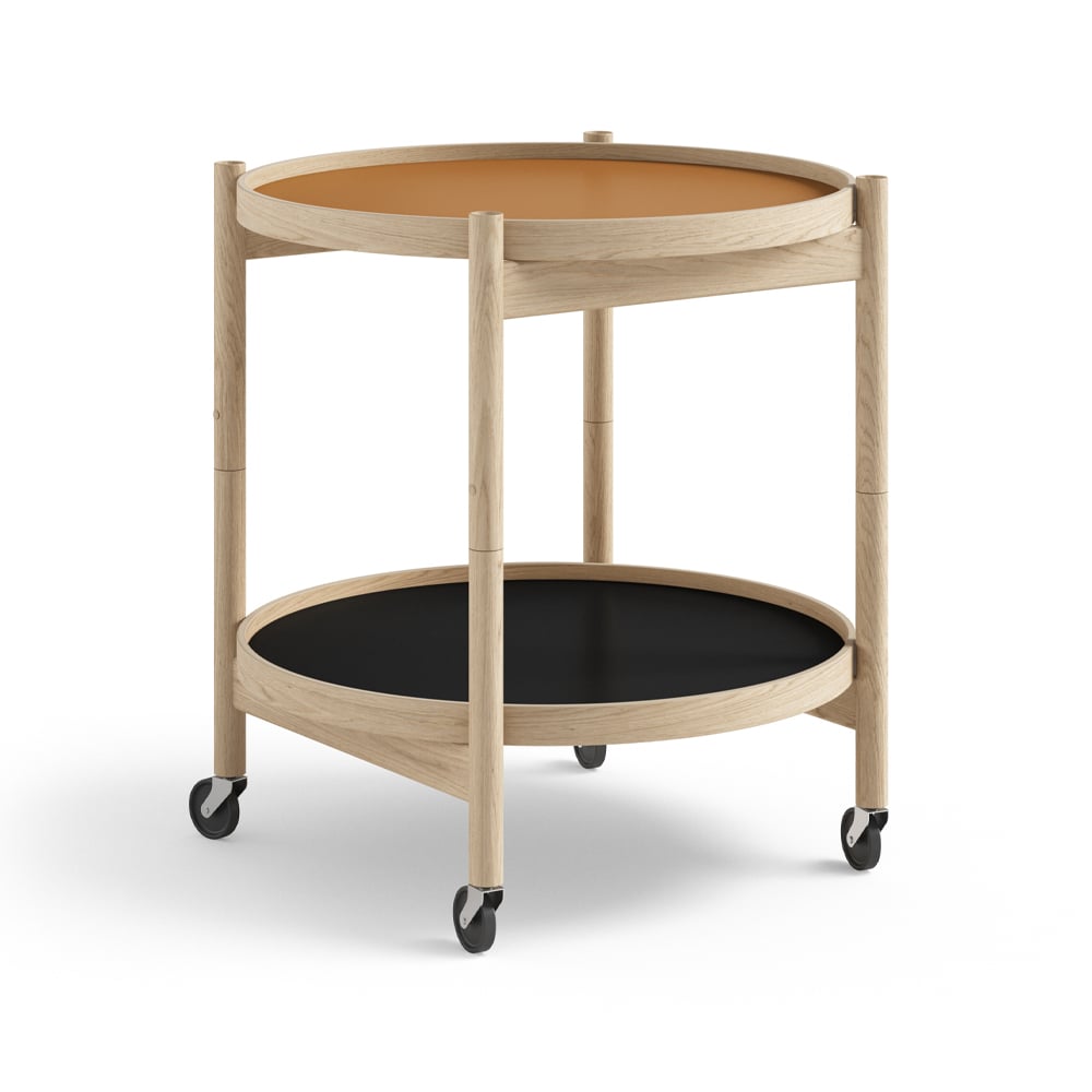 Brdr. Krüger Blling Tray Table model 50 rullbord clay, obehandlat ekstativ