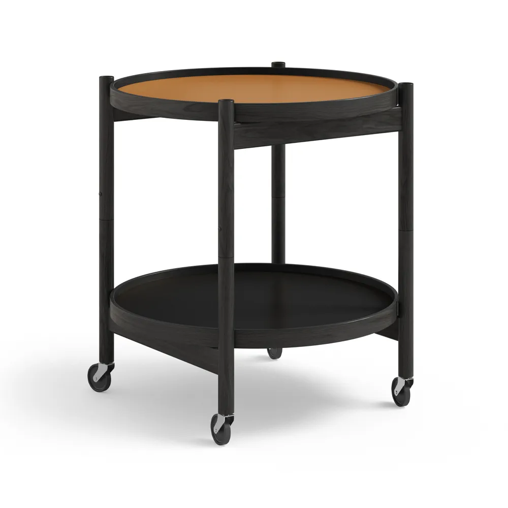 Bølling Tray Table model 50 rullbord, clay, svartlackat ekstativ Brdr. Krüger