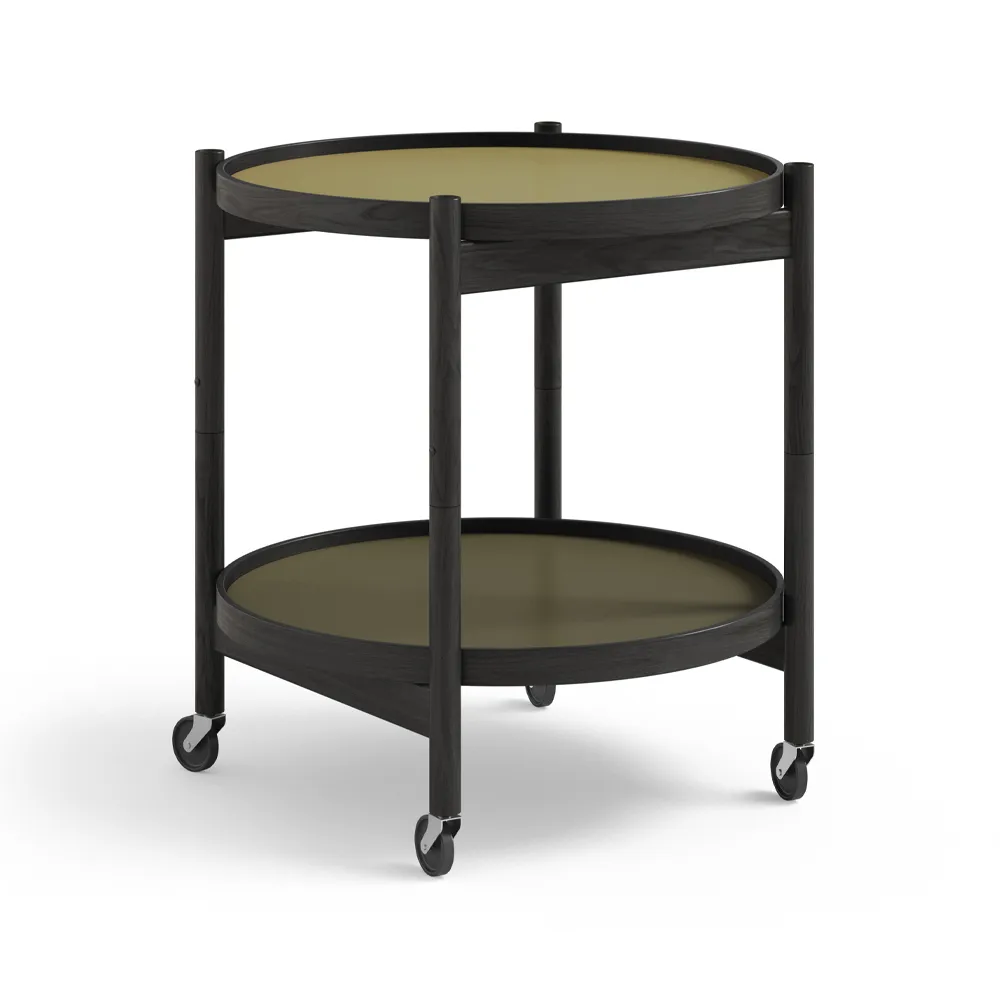 Bølling Tray Table model 50 rullbord, leaf, svartlackat ekstativ Brdr. Krüger