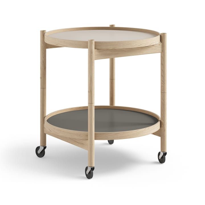 Bølling Tray Table model 50 rullbord - stone, obehandlat ekstativ - Brdr. Krüger
