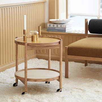 Bølling Tray Table model 50 rullbord - stone, oljat ekstativ - Brdr. Krüger