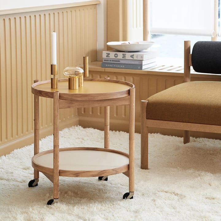 Bølling Tray Table model 50 rullbord - sunny, oljat ekstativ - Brdr. Krüger