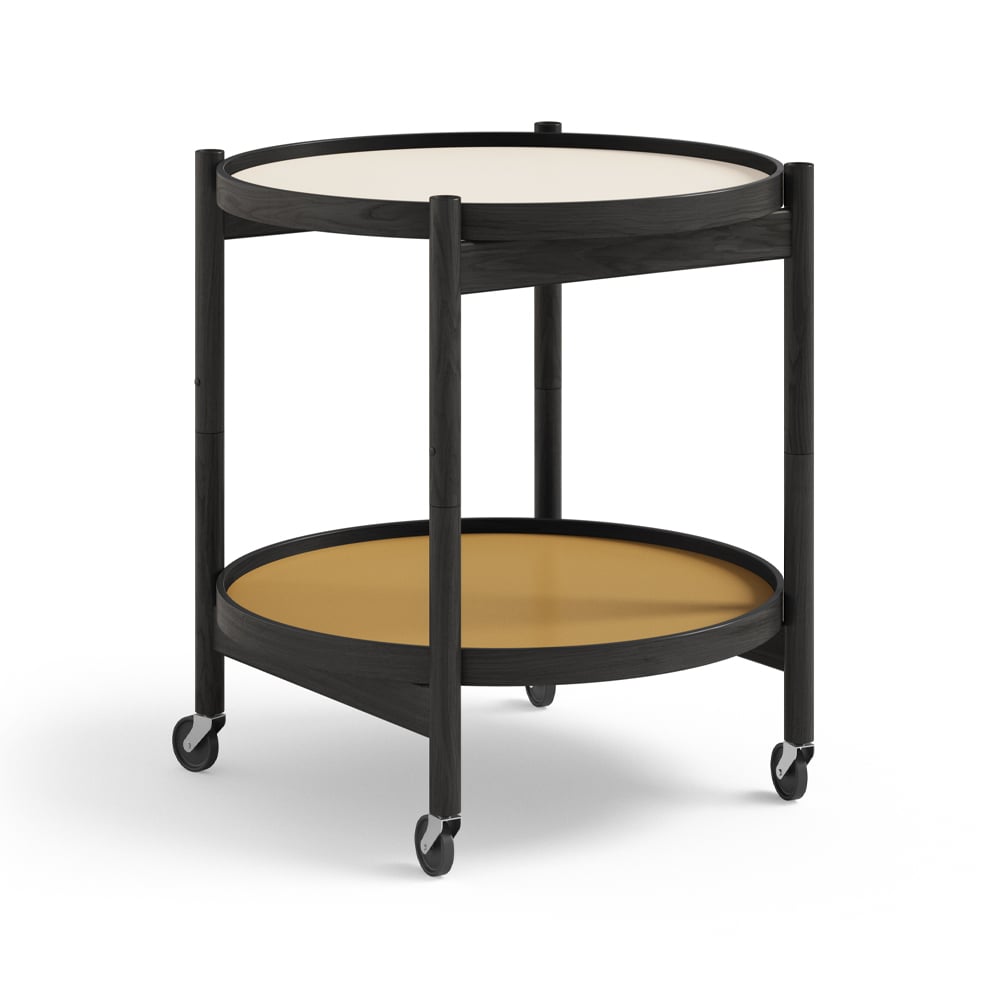 Brdr. Krüger Blling Tray Table model 50 rullbord sunny, svartlackat ekstativ