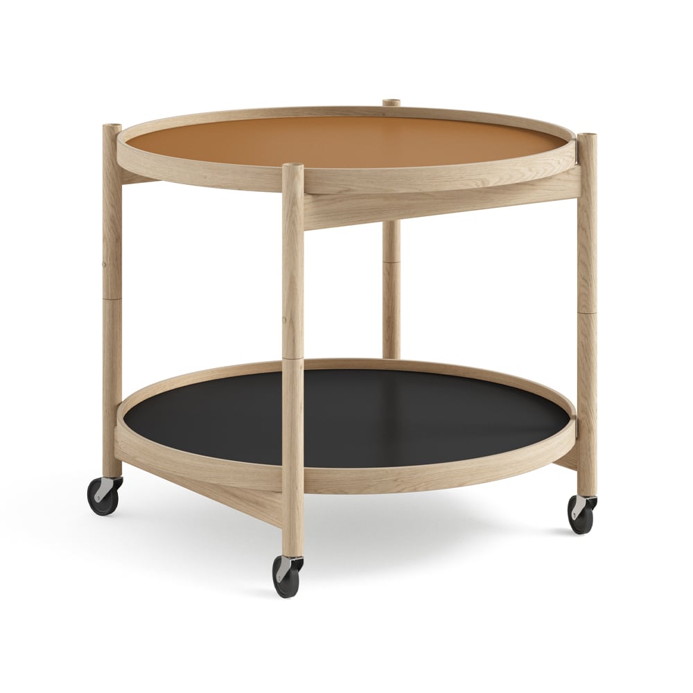 Brdr. Krüger Blling Tray Table model 60 rullbord clay, obehandlat ekstativ