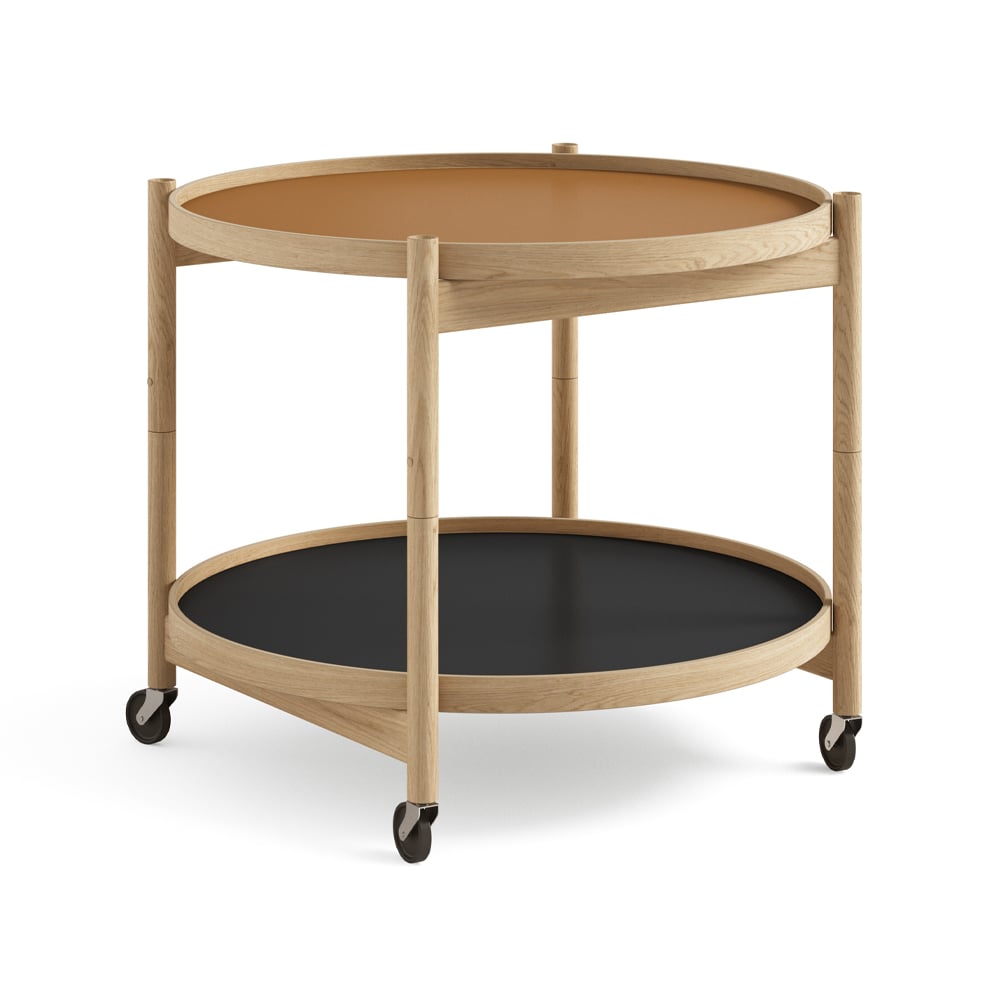 Brdr. Krüger Blling Tray Table model 60 rullbord clay, oljat ekstativ