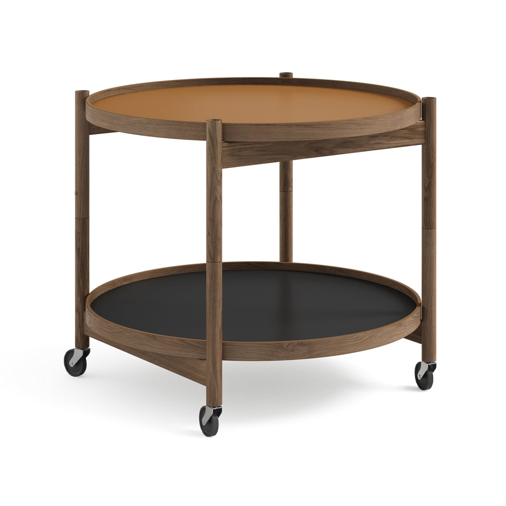Brdr. Krüger Blling Tray Table model 60 rullbord clay, rökoljad ekstativ