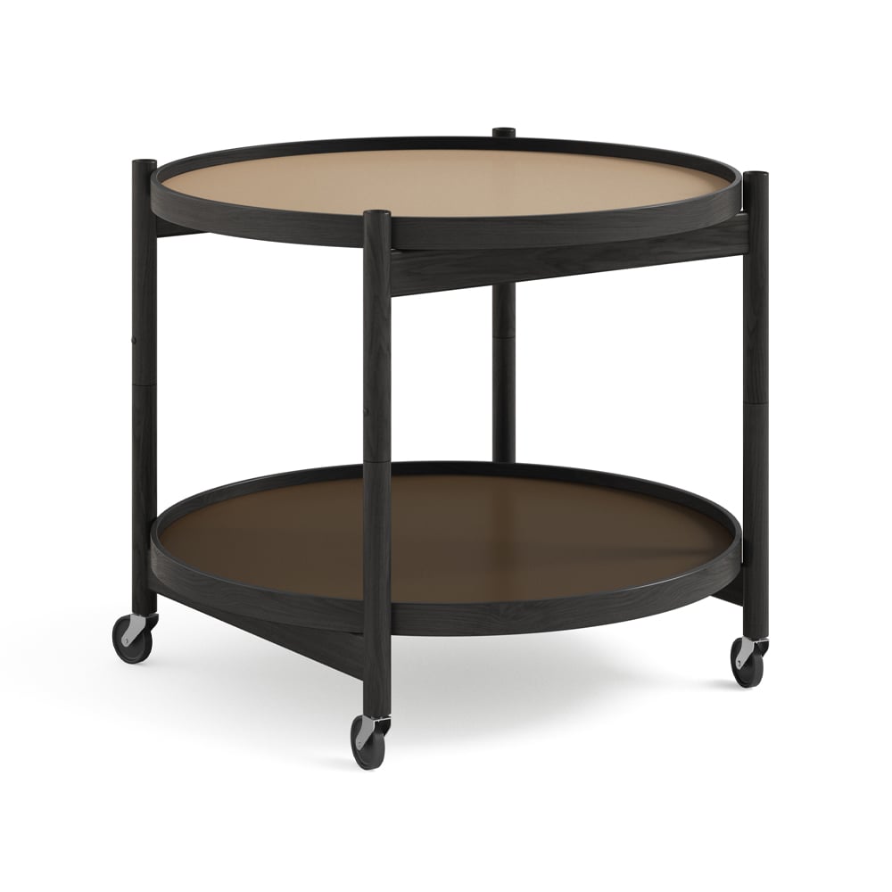 Brdr. Krüger Blling Tray Table model 60 rullbord earth, svartlackat ekstativ