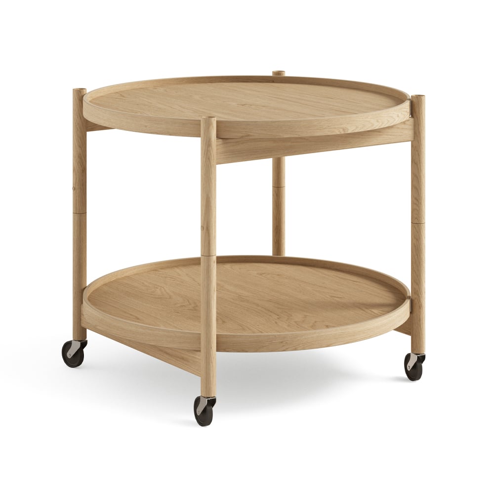 Brdr. Krüger Blling Tray Table model 60 rullbord ek olja, oljat ekstativ