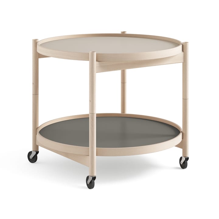 Bølling Tray Table model 60 rullbord - stone, obehandlat bokstativ - Brdr. Krüger