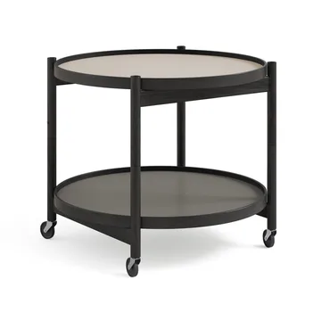 Bølling Tray Table model 60 rullbord - stone, svartlackat ekstativ - Brdr. Krüger