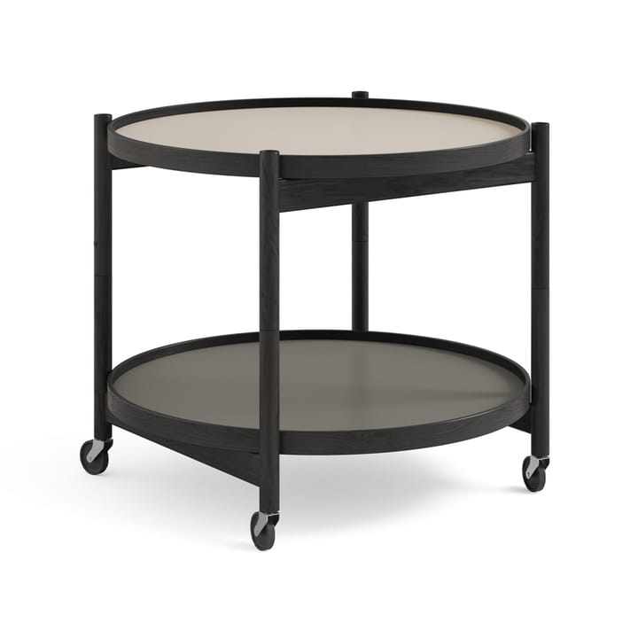 Bølling Tray Table model 60 rullbord - stone, svartlackat ekstativ - Brdr. Krüger